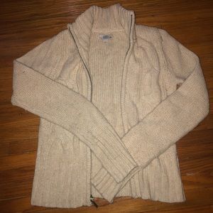 Zip up cable knit sweater